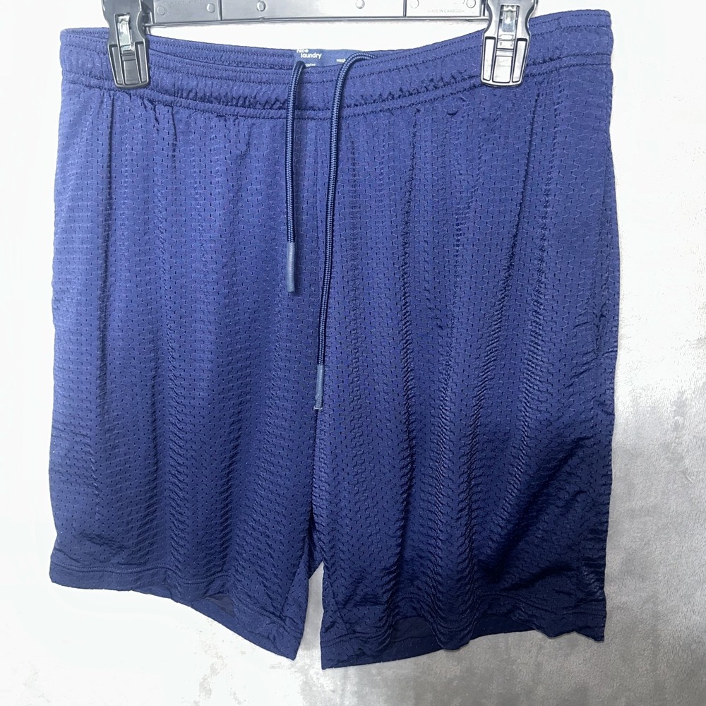Nice Laundry Gym Shorts Mens Large Navy Blue Mesh Micromodal Lined Athletic